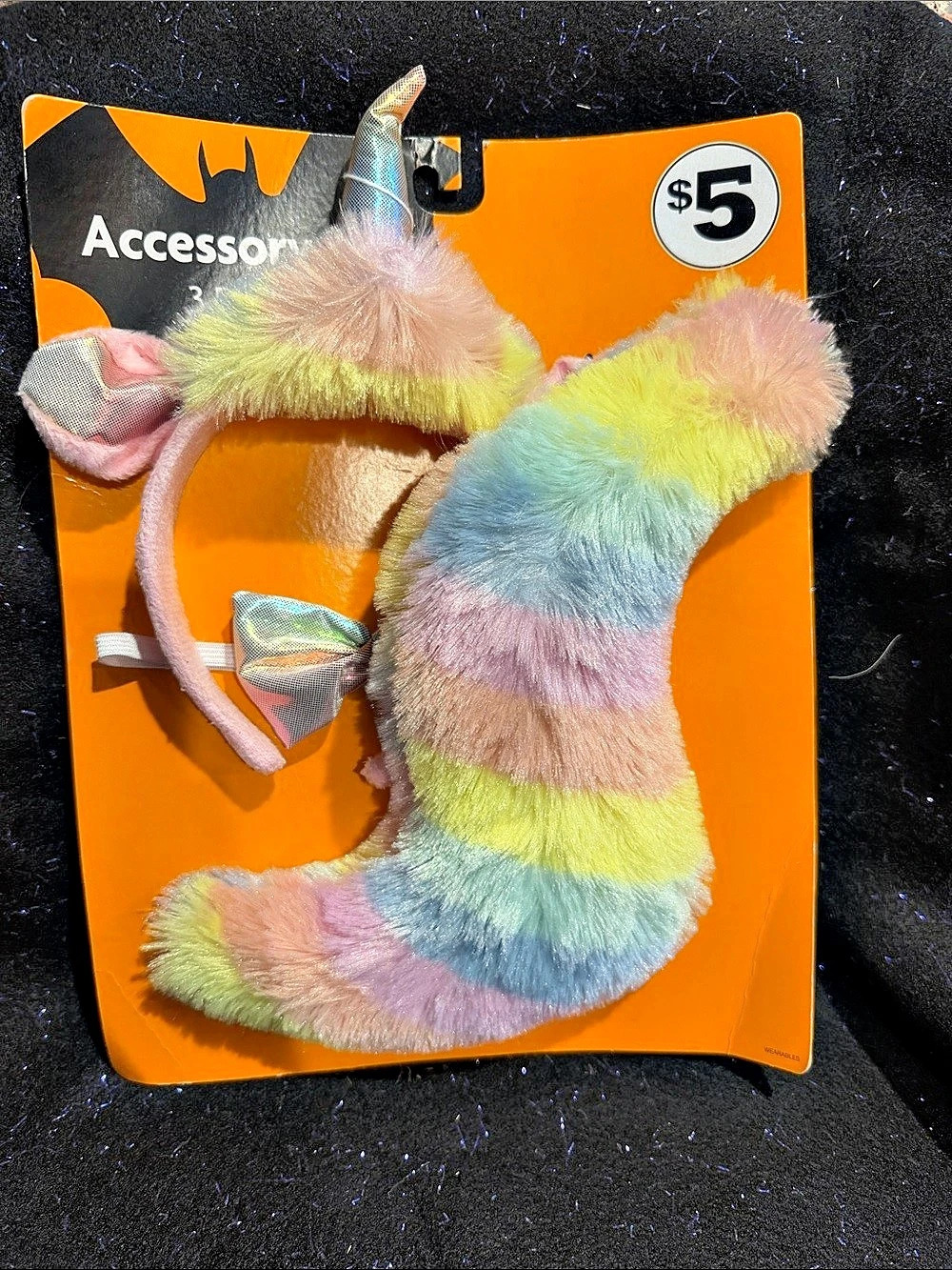 Multicolor Plush Animal-Ear Headband NWT